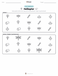 Prabaca lembar kerja cetak Helikopter