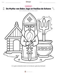 De Mythe van Baba Jaga en Vasilisa de Schone afdrukbare werkblad voorbeeld