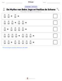 De Mythe van Baba Jaga en Vasilisa de Schone afdrukbare werkblad voorbeeld