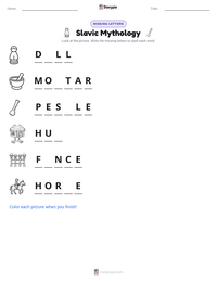 Slavic Mythology printable worksheet preview