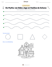 De Mythe van Baba Jaga en Vasilisa de Schone afdrukbare werkblad voorbeeld