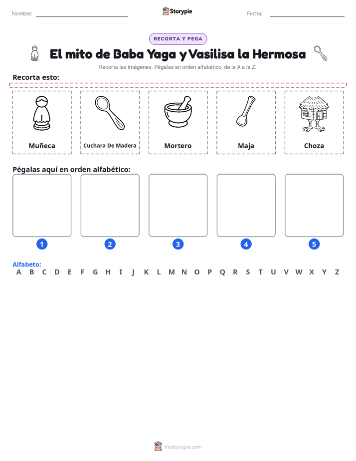 Cortar y Pegar el Alfabeto