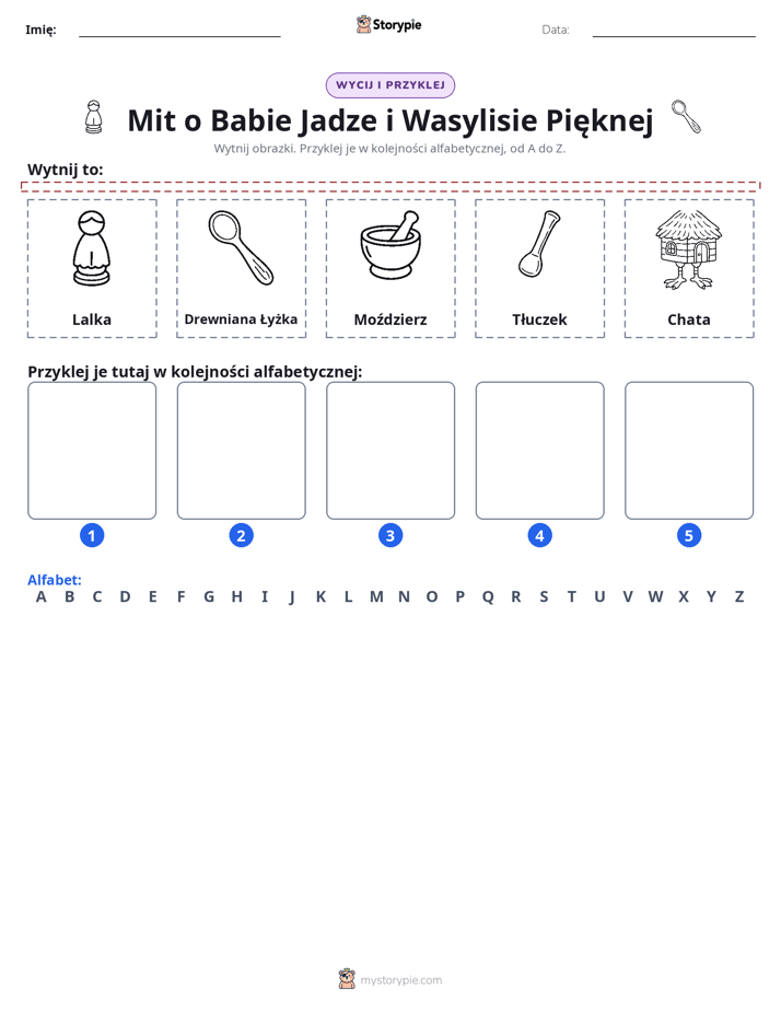 Wytnij i Wklej Alfabet
