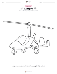 Autogiro afdrukbare werkblad voorbeeld