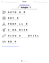 Autogiro afdrukbare werkblad voorbeeld
