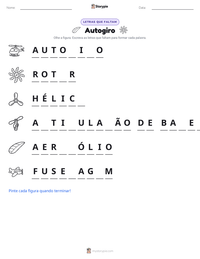Prévia da folha de atividades imprimível Autogiro