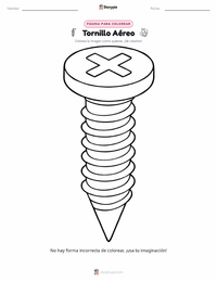 Página para colorear de Tornillo para niños