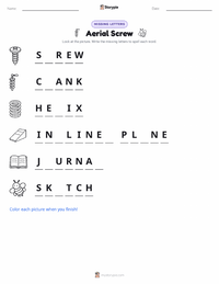Aerial Screw printable worksheet preview