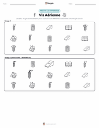 Aperçu de la feuille de travail imprimable Vis