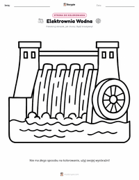 Strona do kolorowania Tama hydroelektryczna dla dzieci