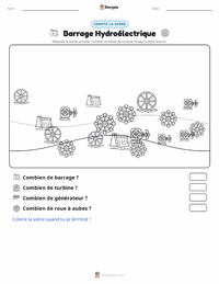 Aperçu de la feuille de travail imprimable Barrage hydroélectrique