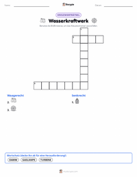 Wasserkraftwerk druckbare Arbeitsblatt Vorschau