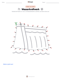 Wasserkraftwerk druckbare Arbeitsblatt Vorschau