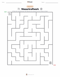 Wasserkraftwerk druckbare Arbeitsblatt Vorschau