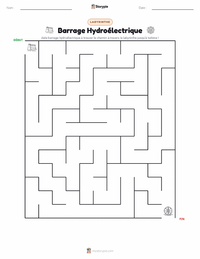 Aperçu de la feuille de travail imprimable Barrage hydroélectrique
