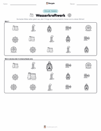 Wasserkraftwerk druckbare Arbeitsblatt Vorschau