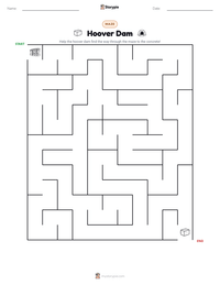Hoover Dam printable worksheet preview