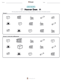 Hoover Dam printable worksheet preview