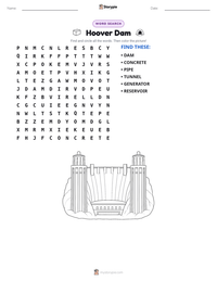 Hoover Dam printable worksheet preview