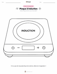 Page de coloriage Plaque de cuisson à induction pour les enfants