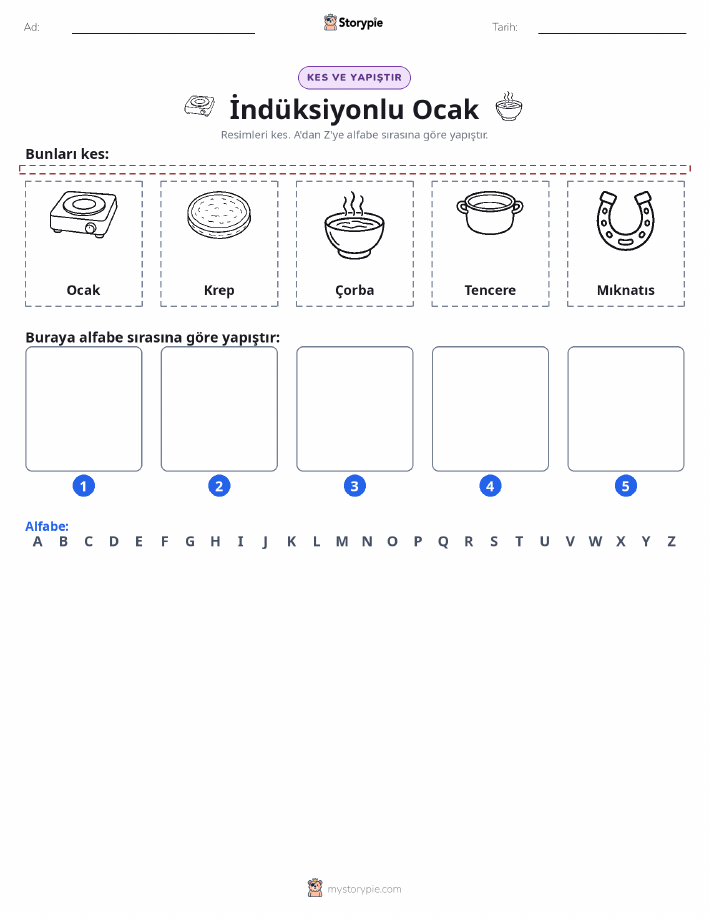 Kes & Yapıştır Alfabe