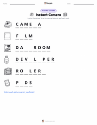 Instant Camera printable worksheet preview
