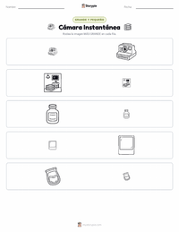 Vista previa de la hoja de trabajo imprimible de Cámara Instantánea