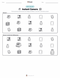 Instant Camera printable worksheet preview