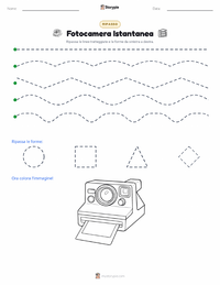 Anteprima della scheda stampabile di Fotocamera Istantanea