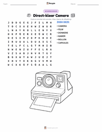 Direct-klaar camera afdrukbare werkblad voorbeeld