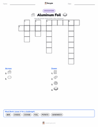 Aluminum Foil printable worksheet preview