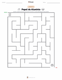 Vista previa de la hoja de trabajo imprimible de Papel de Aluminio