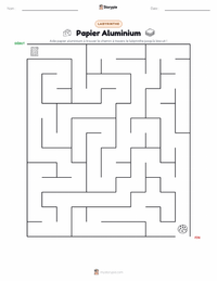 Aperçu de la feuille de travail imprimable Papier d'aluminium