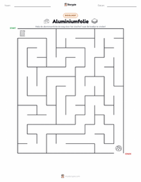 Aluminiumfolie afdrukbare werkblad voorbeeld