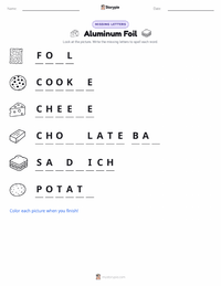 Aluminum Foil printable worksheet preview