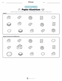 Aperçu de la feuille de travail imprimable Papier d'aluminium