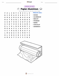 Aperçu de la feuille de travail imprimable Papier d'aluminium