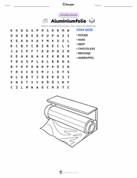 Aluminiumfolie afdrukbare werkblad voorbeeld