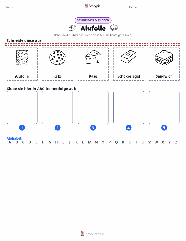 Schneiden & Einfügen Alphabet