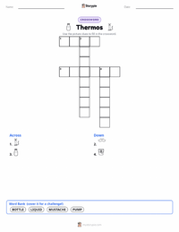 Thermos printable worksheet preview