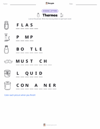 Thermos printable worksheet preview