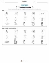 Thermos druckbare Arbeitsblatt Vorschau