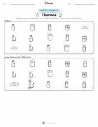 Aperçu de la feuille de travail imprimable Thermos