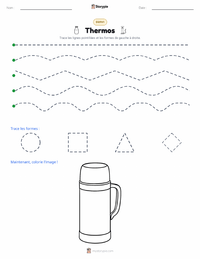 Aperçu de la feuille de travail imprimable Thermos