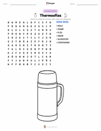Thermos afdrukbare werkblad voorbeeld
