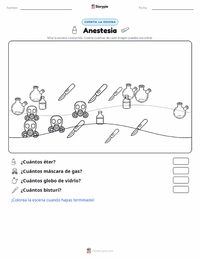Vista previa de la hoja de trabajo imprimible de Anestesia