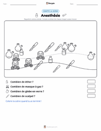 Aperçu de la feuille de travail imprimable Anesthésie