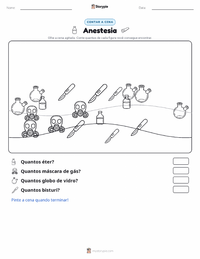 Prévia da folha de atividades imprimível Anestesia