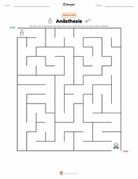 Anästhesie druckbare Arbeitsblatt Vorschau
