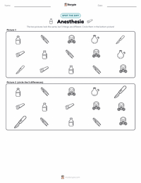 Anesthesia printable worksheet preview